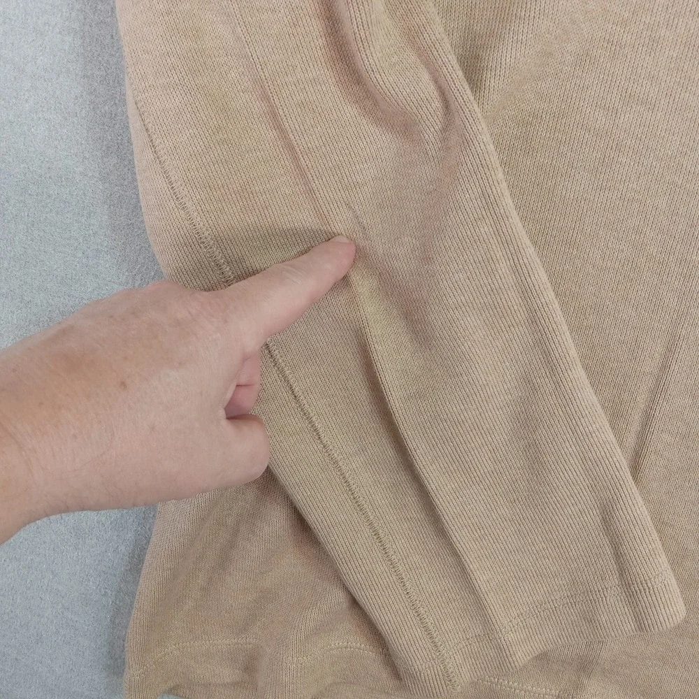 Banana Republic Mens XL Quarter Zip Tan Pullover Sweater VTG Y2K Preppy Casual